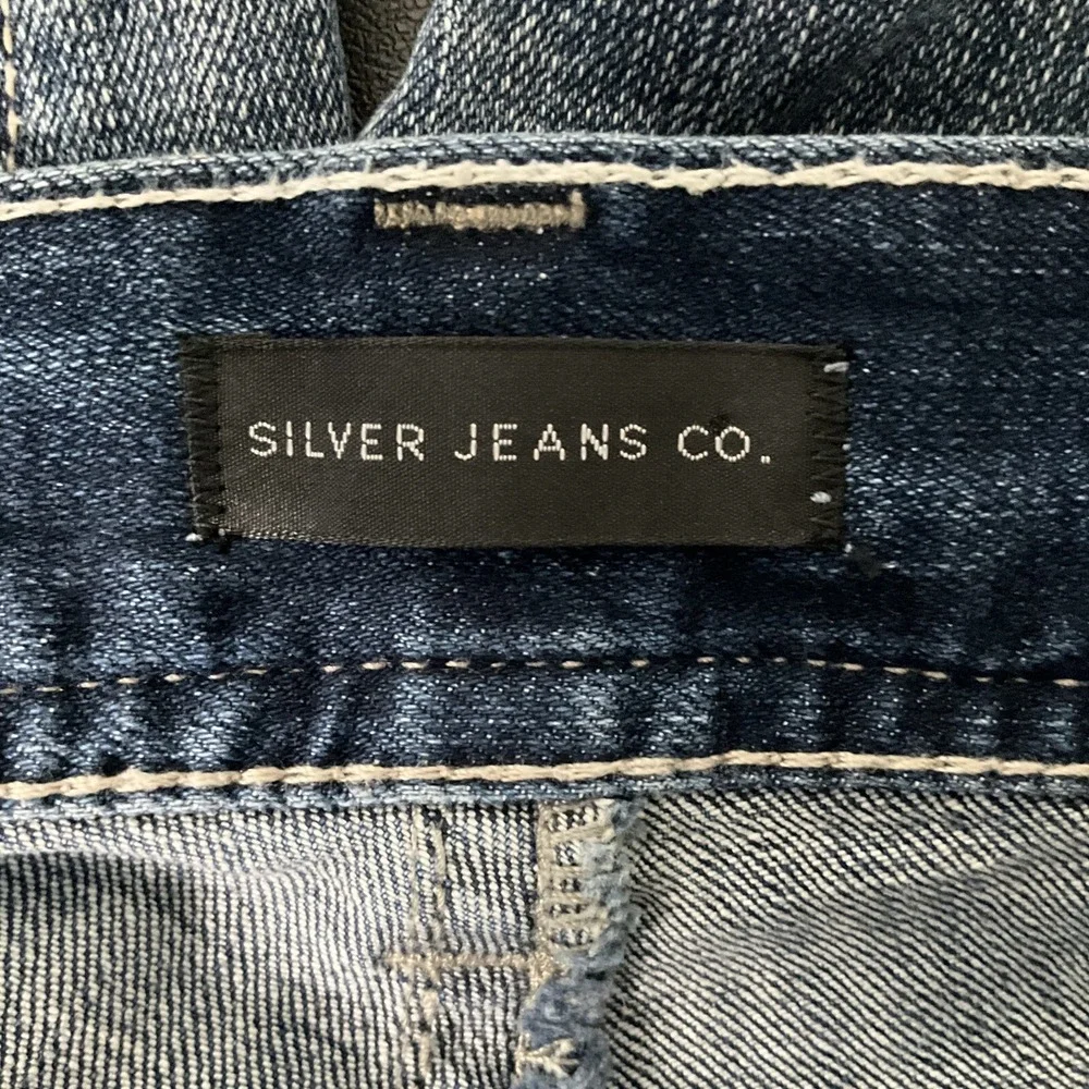 Silver‎ Jeans Co Mens 40x29 Blue Gordie Straight Stretch Y2K Distressed Western